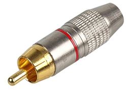 Pro Signal PS11547 Metal RCA Phono Plug, Red, Pack of 10