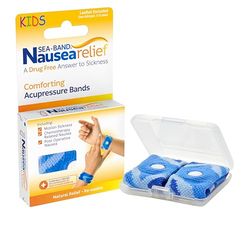 Sea-Band Travel & Motion Sickness and Nausea Relief Acupressure Wristband - Kids (Blue), 1 Pair