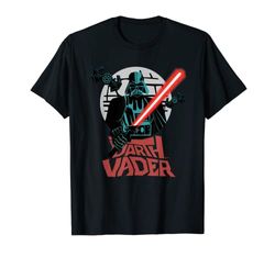Star Wars Darth Vader with Lightsaber Block Print Style Camiseta