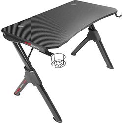 MARSGAMING Mars Gaming MGD, Mesa Gaming Ergonómica, Soporte Cascos + Botella, 110x60cm, Negro