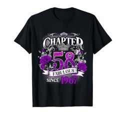 Womens Chapter 58 Fabulous Since 1967 58th Birthday Queen Maglietta