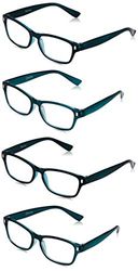 The Reading Glasses Company Acquamarina Lettori Valore 4 Pacco Uomo Donna Rrrr77-Q +1,50 - 88 Gr