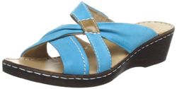 Jana Modieuze damesslippers, Turquoise 796, 36 EU Breed