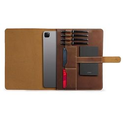 Londo Funda en Cuero para iPad Pro 12.9, Estuche con Compartimentos para Tarjetas y Soporte Apple Pencil