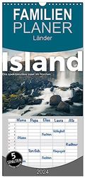 Familienplaner 2024 – Island – Die spektakuläre Insel im Norden. mit 5 Spalten (Wandkalender, 21 cm x 45 cm) CALVENDO
