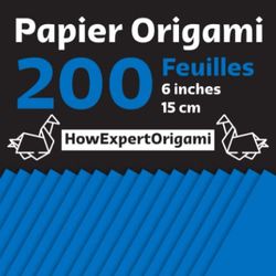 Papier Origami Bleu 200 Feuilles 6 inches 15 cm: Papier Coloré Bleu Origami Papier 200 Feuilles Carré de 15 x 15 cm | 6 x 6 inches | DIY papier | ( Papier Origami HowExpertOrigami )