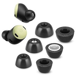 Traagschuimtips voor Google Pixel Buds Pro, antislip vervangende oordopjes voor Google True draadloze oortelefoons, passen in het oplaadhoesje, perfecte ruisonderdrukking, 3 paar (verschillende maten,