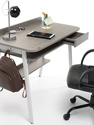 Myoffice Escritorio Compacto, Acero Pintado, Gris, M