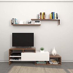 Theta design by homemania Uchwyt TV do telewizora, biały/śliwka