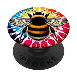 Cool Graphic Tie Dye Gafas de sol Bumble Bee Ilustración Arte PopSockets PopGrip Intercambiable