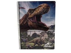 Jurassic World- Notatnik Folio 80 arkuszy, Quadricula 4x4 mm, wymiary 30,5x22,5 cm, Wielobarwny, Oficjalny produkt (CyP Brands)