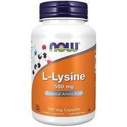 Now Foods, L-Lysine, 500mg, 100 Capsules vegan, Acide Aminé, Testé en Laboratoire, Sans Gluten, Sans Soja, Sans OGM