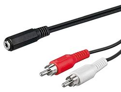 PremiumCord Cavo a Y da Jack a RCA 2m, Presa Jack da 3,5 mm a 2 Connettori RCA RCA, Jack a RCA, Audio Stereo, per Fotocamera Digitale, TV, Telefoni Cellulari, MP3, HiFi, Colore Nero