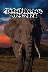 Student Planner 2023-2024 Elephant: A5, 1 Week on 2 Pages |(September 2023/ July 2024) for Middle Elementary , and High School ...