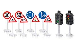 siku 5597, Feux de Circulation avec Panneaux de Signalisation, Plastique, Multicolore, Polyvalent