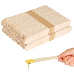 Wax Sticks, 100 Pcs Disposable Wooden Waxing Spatulas, 5.9 Inch Premium Wax Applicator Sticks for for Body, Face, Eyebrow, Lip Removal, Ideal for Warm & Hot Wax