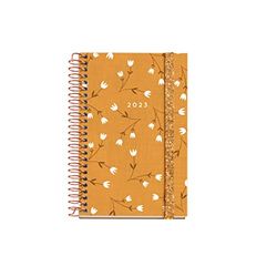 Miquelrius - Agenda anual 2023 - Día Página - Tamaño Caddy 80 x 120 mm - Cubierta rígida - Encuadernación espiral - Español - Mostaza