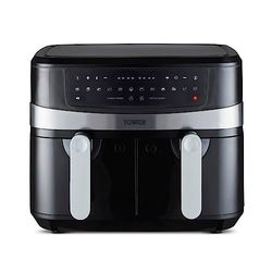 Tower T17088 Freidora de Aire Dúo Basket con Función de Finalizado Inteligente: Air Fryer con Tecnología Vortx de Circulación de Aire Rápida: Freidora Sin Aceite de 9 L, 2600 W, Negro