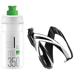 Elite Kit Portabidon CEO Negro Brillo/Blanco + Bidon Jet Blanco/Verde 350 ML