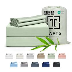 Tafts Parure de lit en Bambou 400 Fils Vert Sauge