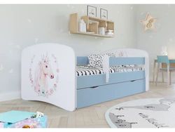 KOCOT KIDS Lit babydreams 2 Bleu Cheval tiroir et Matelas Inclus 160/80