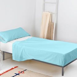 Basic Juego de sábanas 2 piezas 160x270 cm (Cama 80/90) Azul