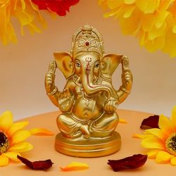 BangBangDa hinduisk gud Lord Ganesha Idol - Indisk Ganesh staty skulptur Indien Murti Pooja Objekt Hem Kontor Mandir Temple Puja Dekor Yoga Zen Meditation Altar Shrine Kit Religiösa gåvor
