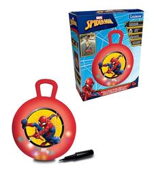 Lexibook, Spider-Man, Palla Saltellante Gonfiabile, Pompa Manuale Inclusa, Plastica Sicura e Resistente, Rosso, BG040SP