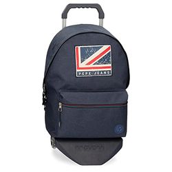 Pepe Jeans Aidan Laptop Backpack Double Compartment with Trolley 15.6" Blue 31 x 44 x 17.5 cm Polyester 20.46L