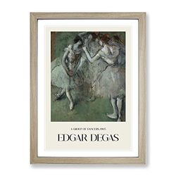 A Group Of Ballet Ballerina Dancers By Edgar Degas Exhibition Museum Painting Framed Wall Art Print, Ready to Hang Picture for Living Room Bedroom Home Office Décor, Oak A2 (64 x 46 cm)