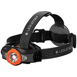 Ledlenser MH11 Torcia frontale LED da outdoor, nera/arancione, ricaricabile con batteria, 1000 lumen, comandabile/personalizzabile tramite app, autonomia fino a 100 ore, luce rossa/verde/blu Optisense