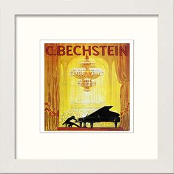 Lumartos, Vintage Poster C Bechstein Contemporary Home Decor Wall Art Print, White Frame, 14 x 14 Inches