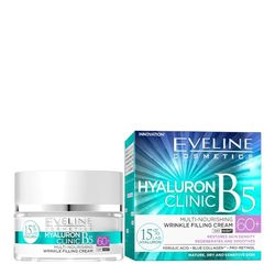 Eveline Cosmetics Hyaluron Clinic Crème Anti-Rides Liftante Multi-Nourrissante Contre La Décoloration 60+ | 50ml | Crème Jour Nuit Anti-Âge | Sérum Lifting Visage Peau Mature | Régénération Intense