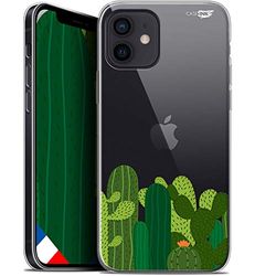 Caseink Fodral för Apple iPhone 12 Mini (5.4) Gel HD [tryckt i Frankrike - iPhone 12 Mini fodral - mjukt - stötskyddat ] kaktus