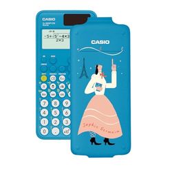 Casio FX-85SP CW - Calcolatrice scientifica di Sophie Germain illustrata da Laura Liedo, consigliata per il curriculum spagnolo e portoghese, 5 lingue, oltre 300 funzioni, solare, colore blu