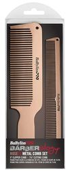 BaBylissPRO Barberology Comb Set - RoseFX Metal For Unisex 2 Pc Comb
