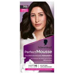 Schwarzkopf - Perfect Mousse - Coloration Cheveux - Mousse Permanente sans Ammoniaque - Masque Soin 96 % d'ingrédients d'origine naturelle - Châtain Noir 300, 1 ml (Lot de 1)