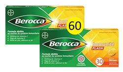 Berocca® Immunité Flash - Soutient le système immunitaire - Formule concentrée - Vitamines & minéraux - Vitamine C, D - Zinc -Sélénium - Fer - Complément alimentaire - 2X30 cp effervescents