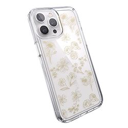 Speck Productos Gemshell Print Funda para iPhone 13 Pro MAX/iPhone 12 Pro MAX, Golden Fall/Transparente