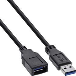 InLine 35630 USB 3.0 kabelverlenging, A-stekker/bus, zwart, 3 m