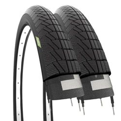 ECOVELO 2 banden 14 x 1,75 (47-254) voor stadsfiets, zwart, van rubber, fiets, uniseks, kinderen, zwart