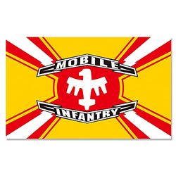 Mobiele infanterie en federatie vlag banner 3ft x 5ft polyester met 2 messing doorvoertules levendige kleur HD afdrukken binnen buiten kamer man grot decoratie