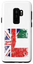 Coque pour Galaxy S9+ Demi drapeaux britanniques italiens | Italie UK vieilli vintage