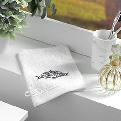 Douceur d'Intérieur Vintage 2 Guantes DE BAÑO, Algodón, Blanco, 15 x 21 cm