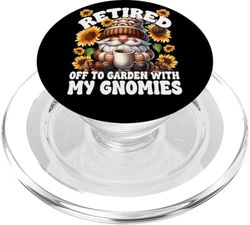 Funny Retirement Plan For Gardener With Sunflower And Coffee PopSockets PopGrip para MagSafe