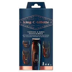 King C Gillette Men's Wireless Beard Trimmer, Includes 3 Interchangeable Combs For All Beard Types, Perfect Gift For Men, color White