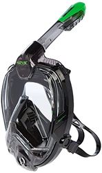 Seac Libera, Maschera Integrale da Snorkeling di Nuova Generazione, Silicone Ipoallergenico, Sgancio Rapido, 4 Taglie, nero/verde, L/XL