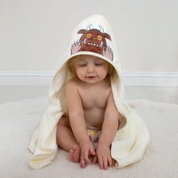Character World Gruffalo - Asciugamano con cappuccio per bambini, 75 x 75 cm, colore: crema