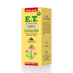 Lemuria - Extrait Total Concentré Fort d'Echinacea 30ml, Vegan, soutient le système immunitaire, avec des propriétés antibactériennes, antivirales, anti-inflammatoires et antioxydantes - Gouttes 30 ml