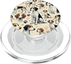 Hermoso perro Foxhound Inglés Patrón Lindo Sabueso PopSockets PopGrip para MagSafe